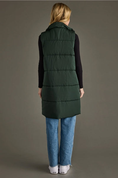 Tahoe Longline Puffer Vest - Dark Green