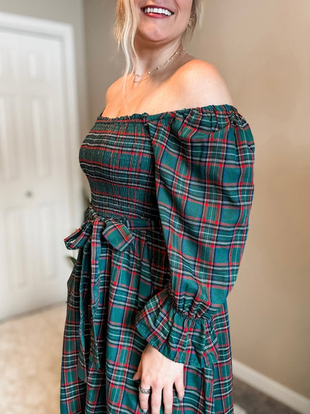 Windsor Plaid Midi Dress