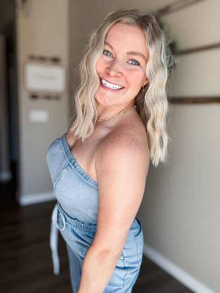 Odessa Washed Strapless Jumpsuit