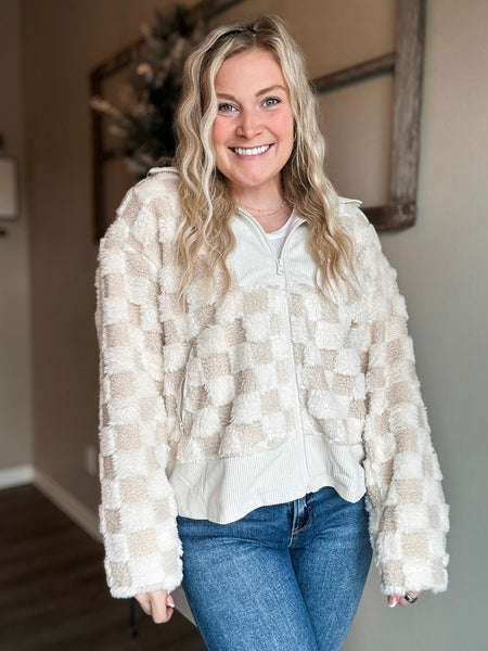 Soren Sherpa Checkered Jacket