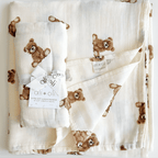 Soft Snuggles Muslin Swaddle - Teddy Bear