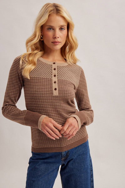 Luxley Contrast Thermal Top - Mocha