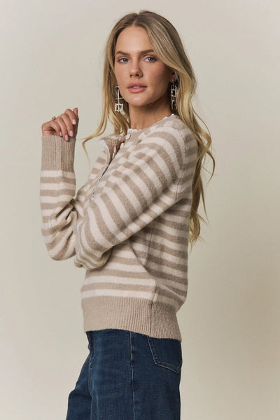 Pruitt Stripe Henley Sweater