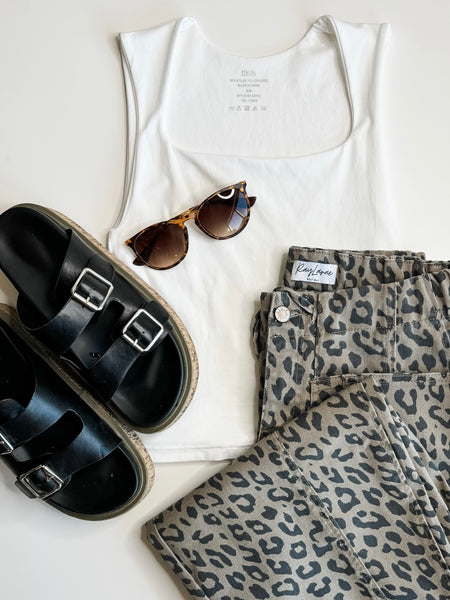 Ensley Double Layered  Tank - White