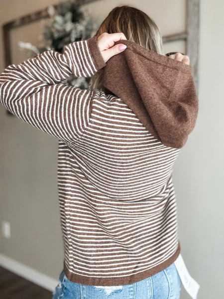 Brownstone Stripe Henley Sweater