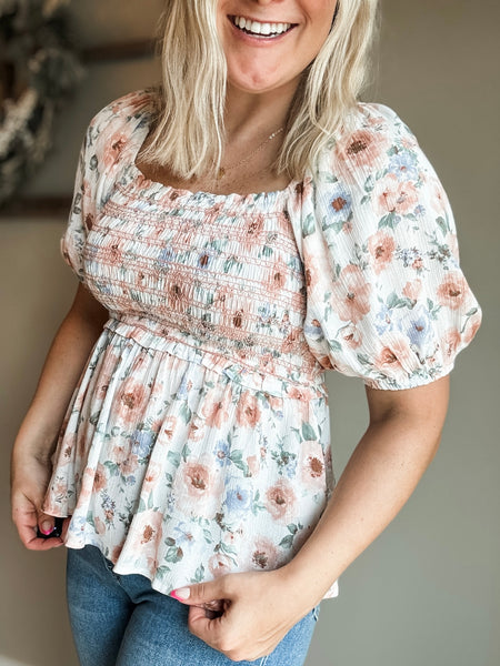 Vianne Smocked Babydoll Top