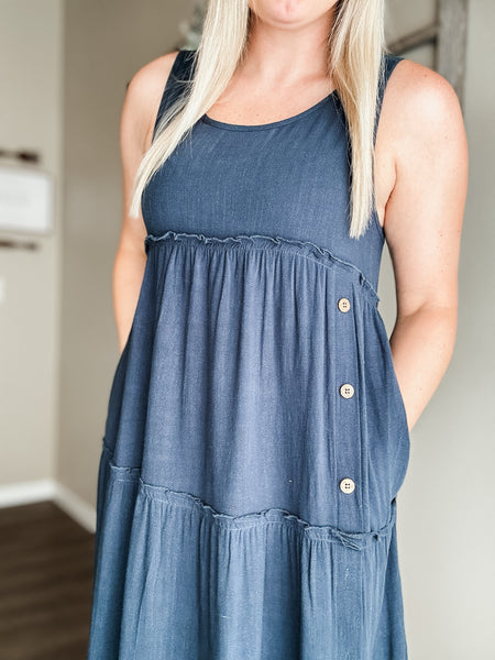 Toia Tiered Side Button Dress