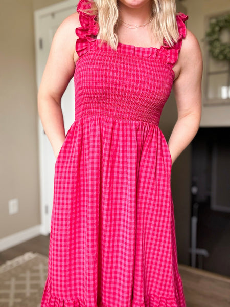 PREORDER Zinnia Gingham Maxi Dress