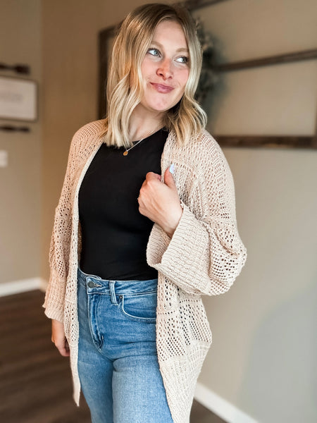 Kairi Netted Cardigan - Beige