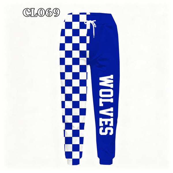 PREORDER Spiritwear Checkered Split Leg Bottom - WOLVES