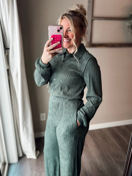 Iris Crinkle Jumpsuit - SIZE SMALL