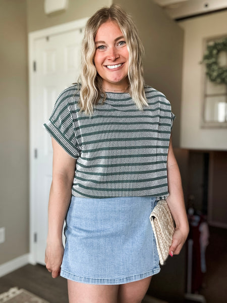 Abilene Wrap Front Denim Skort