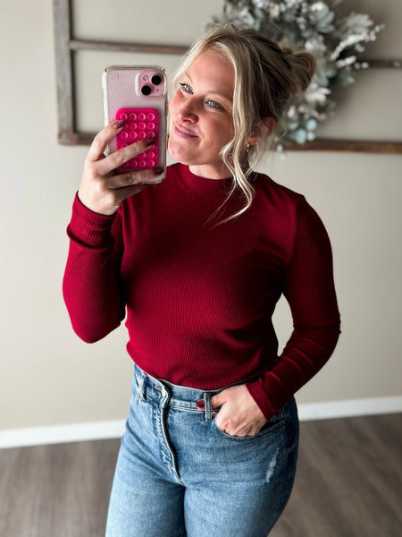 Giselle Sparkle Ribbed Knit Top - SIZE LARGE