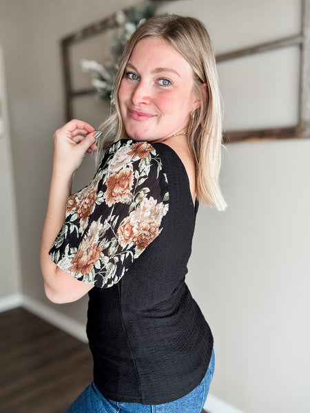 Carissa Floral Puff Sleeve Top