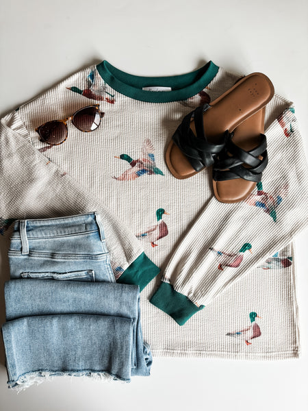 PREORDER Mallory Duck Print Pullover