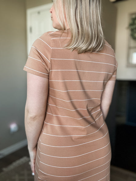 PREORDER Sydnee Striped Maxi T-Shirt Dress
