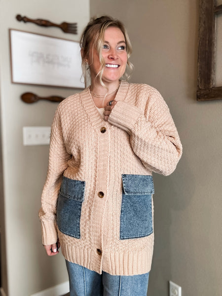 PREORDER Keely Denim Pocket Cardigan