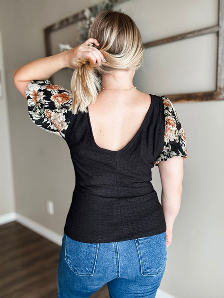 Carissa Floral Puff Sleeve Top