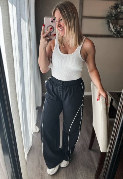 Farren Curved Classic Track Pants - Black
