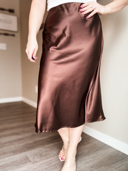 Annalea Satin Midi Skirt