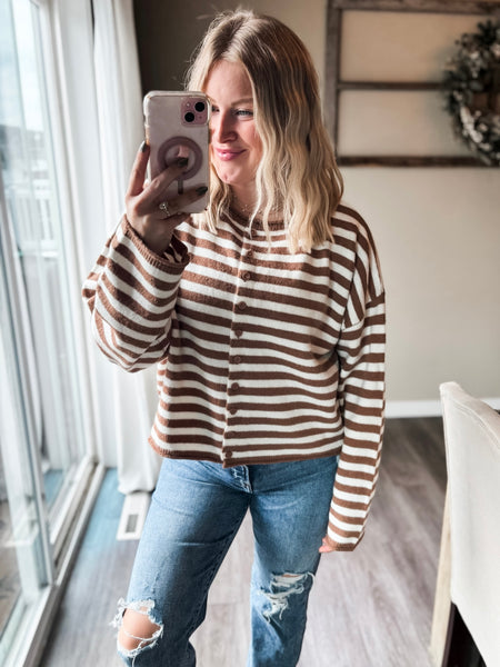 Wrenlie Stripe Knit Cardigan