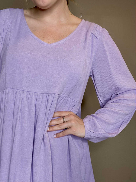 Jaylani Babydoll Dress - Lilac