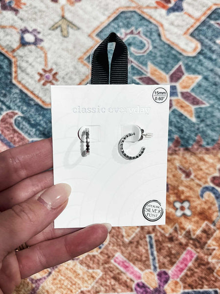 Genevieve Hoop Earrings - Silver