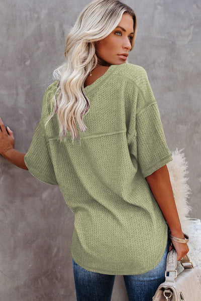 Lena Knit V-Neck Top - SIZE MEDIUM