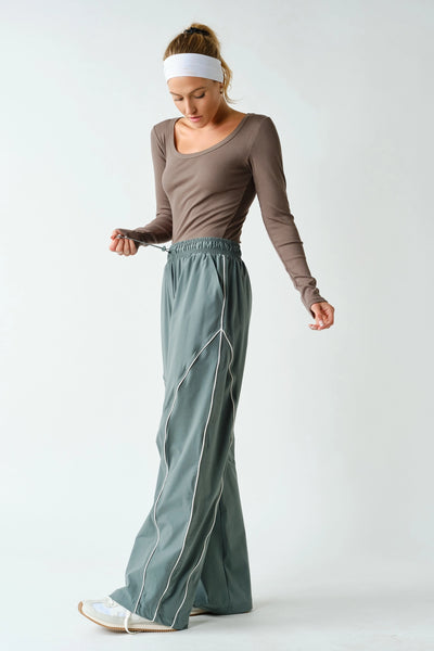 Farren Curved Classic Track Pants - Eucalyptus