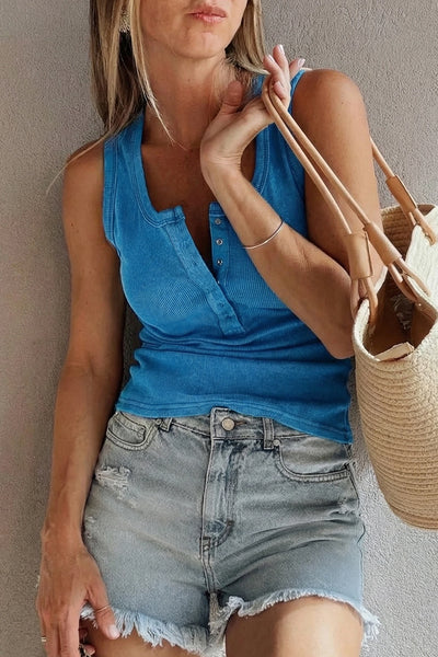 PREORDER Paisleigh Ribbed Henley Tank