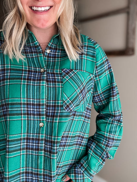 Wellesley Plaid Button Down Top