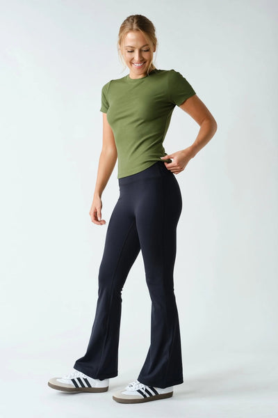 Ginna Micro-Ribbed Short Sleeve - Sage