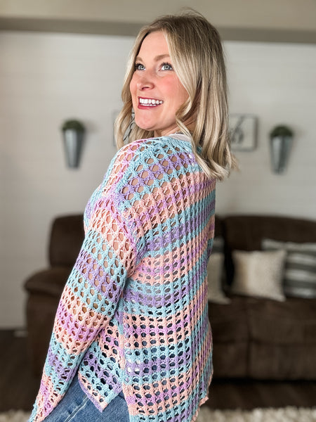 Easy Breeze Open Knit Sweater - SIZE MEDIUM