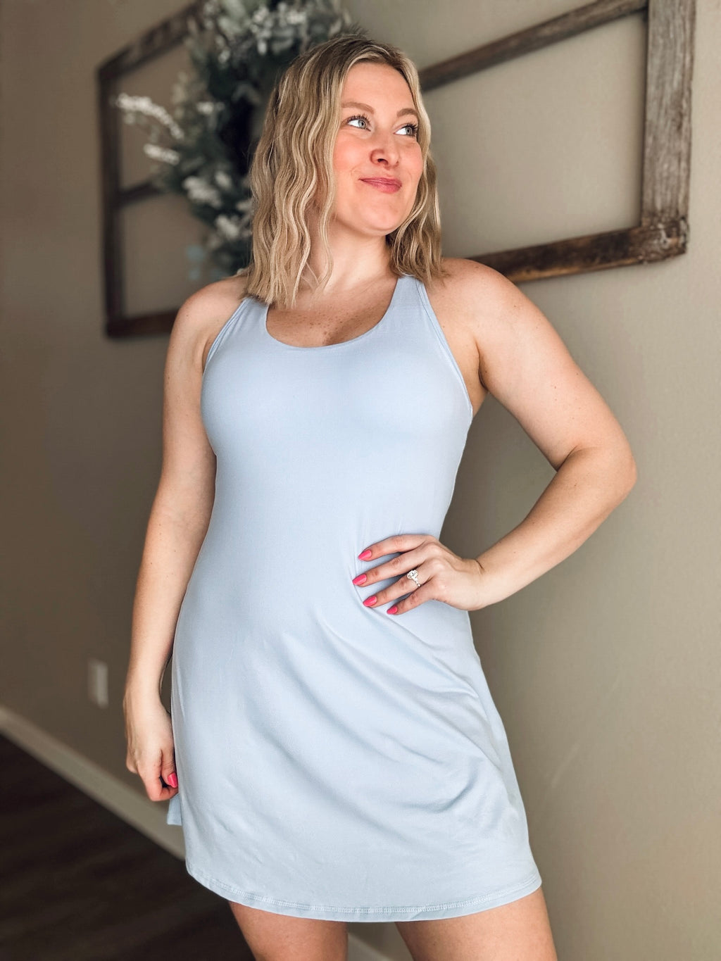 All Star Romper Dress - Pastel Blue - SIZE LARGE