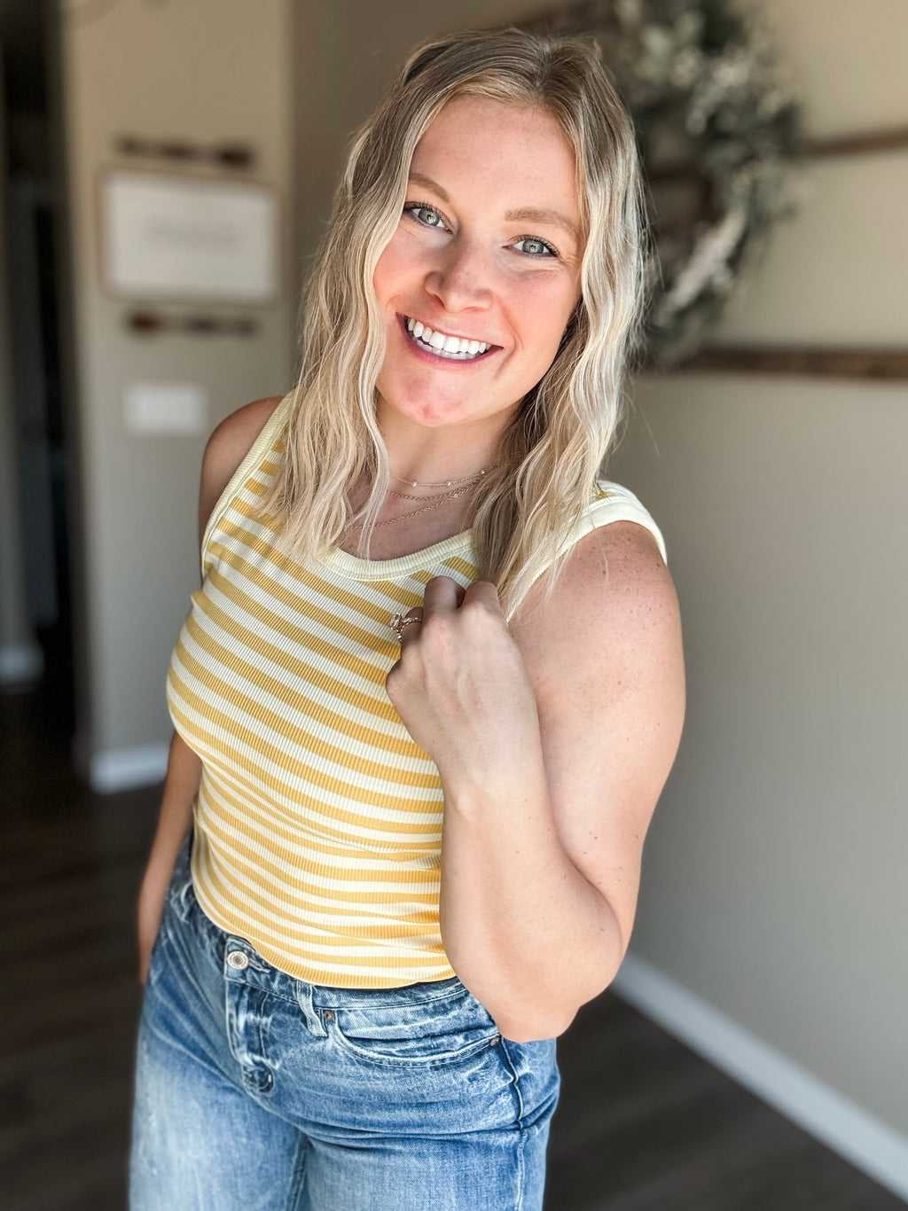 Hallee Striped Tank - SIZE MEDIUM