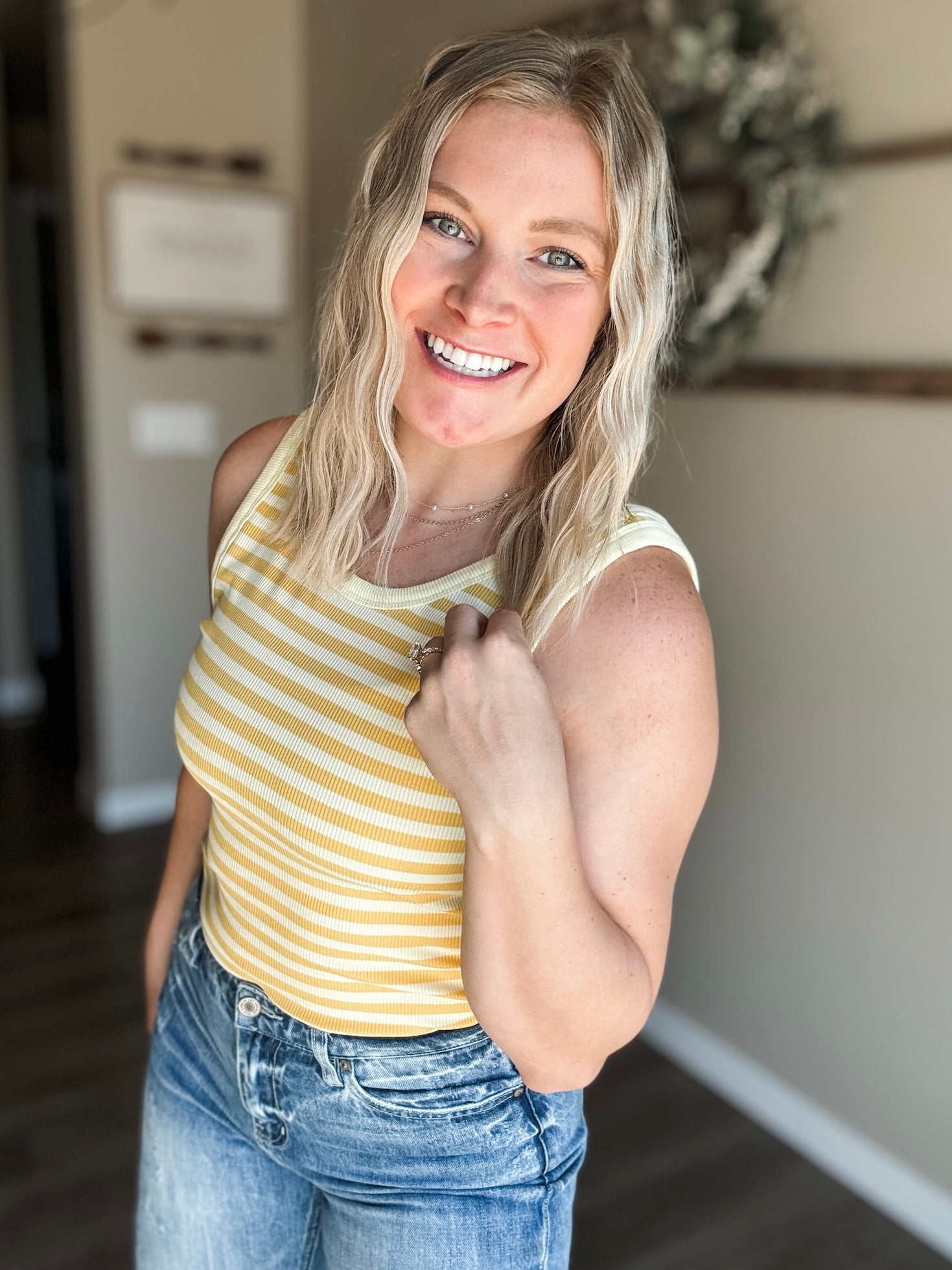 Hallee Striped Tank - SIZE MEDIUM