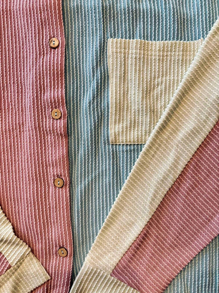 Taffy Colorblock Ribbed Top - SIZE SMALL