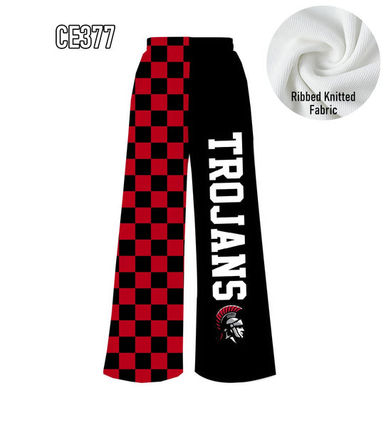 PREORDER Spiritwear Checkered Split Leg Bottom - TROJANS
