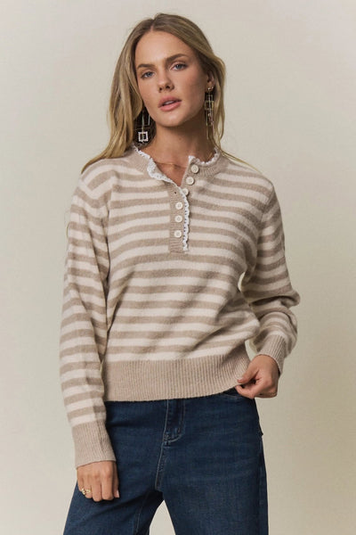 Pruitt Stripe Henley Sweater