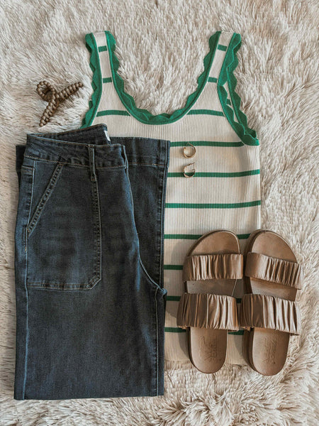 Maris Scalloped Trim Tank - SIZE MEDIUM