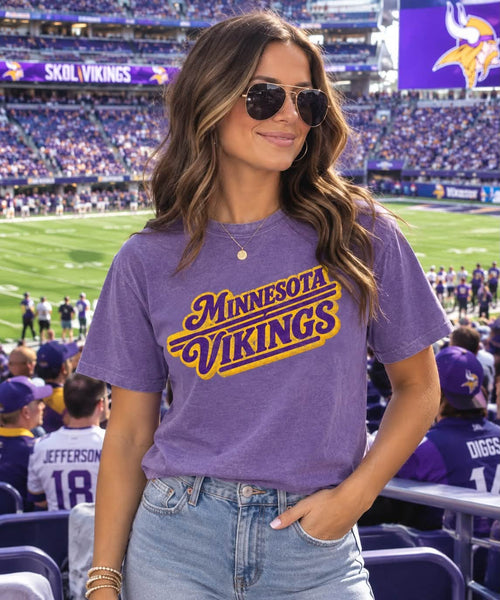 Retro Vibes Vikings Graphic Tee
