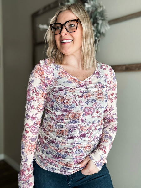 Freda Floral Ruched Top