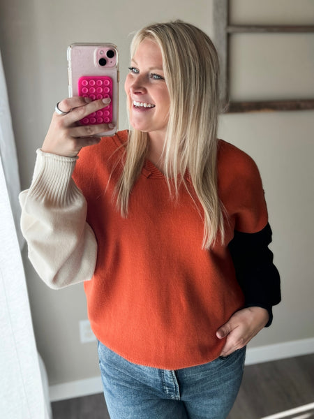 Cider Colorblock Sweater - SIZE MEDIUM