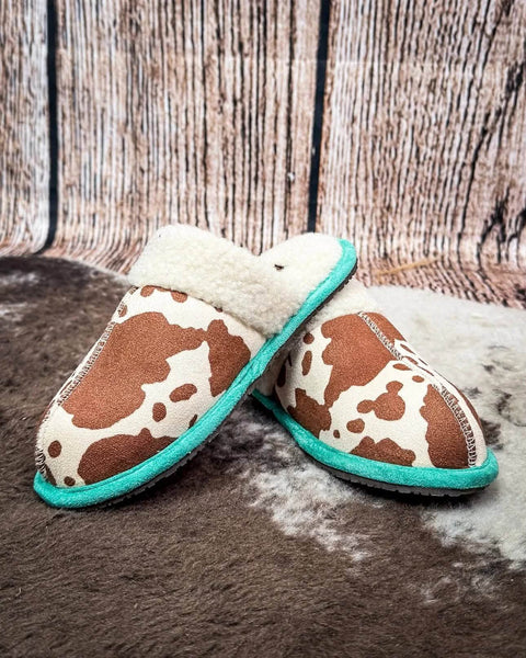 Western Girl Cow Print Slipper