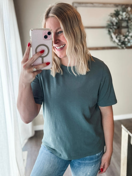 Mayden Boxy Basic Tee - Eucalyptus