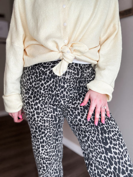 Untamed Wide Leg Leopard Pant