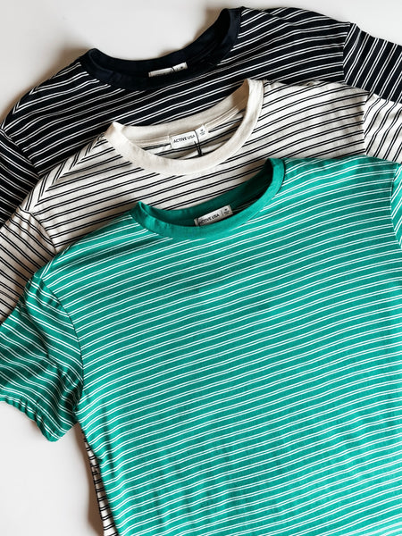 Jensen Stripe Basic Tee - Beige