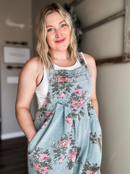PREORDER Blushing Meadow Floral Overalls
