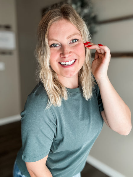 Mayden Boxy Basic Tee - Eucalyptus