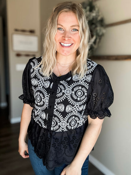 Marciella Eyelet Lace Top